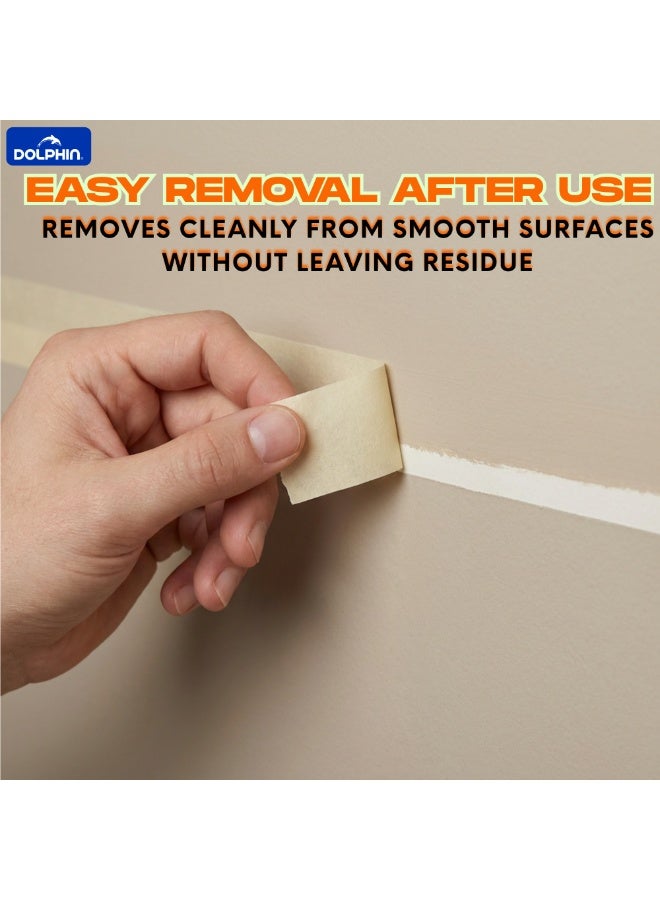 دولفين شريط لاصق ماسكينغ من دولفين مقاس 2 إنش × 20 ياردة – عبوة قطعة واحدة، استخدام عام للدهان والأعمال اليدوية والمنزل - Image 4